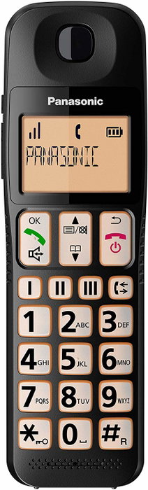 Panasonic KX-TGE310SP Teléfono inalámbrico con teclas grandes, Negro